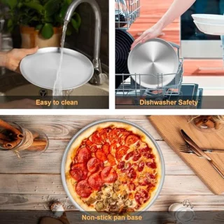 Set van 4 roestvrijstalen pizzavormen 26 cm