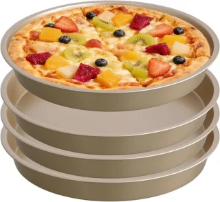 Set van 4 ronde pizza bakplaten 25 cm