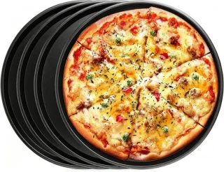Set van 4 ronde pizza-bakplaten van 28 cm