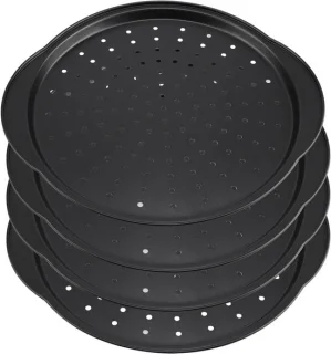 Set van 4 ronde pizzabakplaten van 30 cm