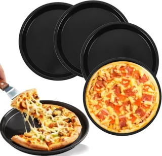 Set van 4 ronde pizzaborden met anti-aanbaklaag 2 cm x 16,2 cm