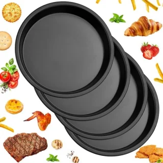 Set van 4 ronde pizzavormen Ø18 cm - Koolstofstaal