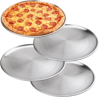 Set van 4 ronde RVS pizzavormen van 26 cm