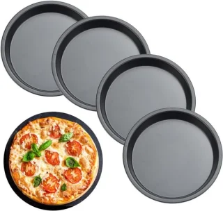 Set van 4 ronde taart- en pizzavormen van 15 cm