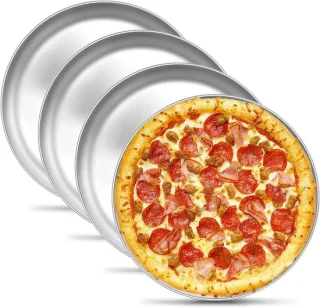 Set van 4 RVS pizza borden 26 cm