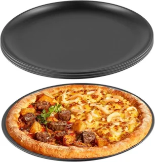 Set van 4 RVS Pizzapannen 10 inch