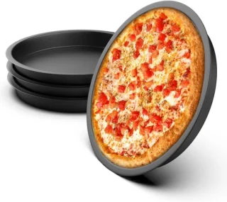 Set van 4 RVS pizzamallen Ø20 cm — compact, duurzaam en veelzijdig