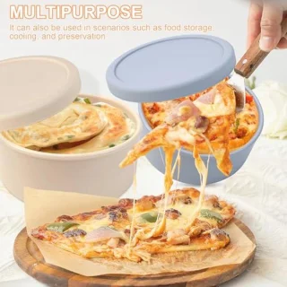 Set van 4 siliconen pizzadeegboxen