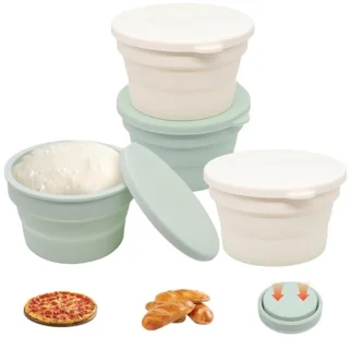 Set van 4 siliconen pizzadeegvormen