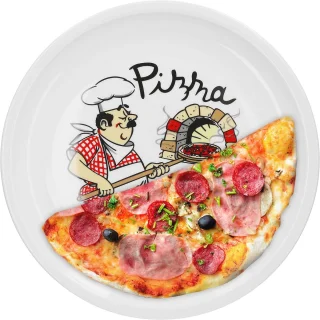 Set van 4 XL Italiaanse Pizzaborden - Porselein
