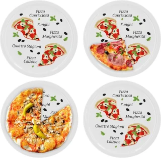 Set van 4 XL porseleinen pizzaborden 30,5 cm