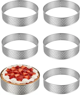Set van 6 Perforated Mousse Tartlet Mallen van 10 cm