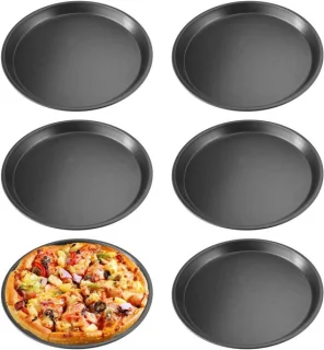 Set van 6 pizza borden 20 cm – carbonstaal