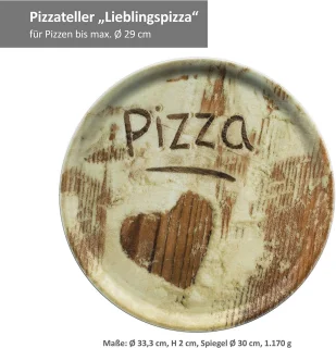 Set van 6 pizzaborden 33,3 cm