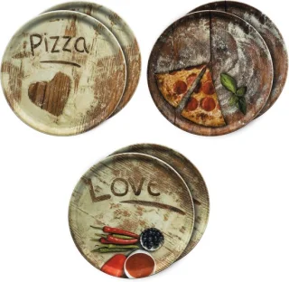 Set van 6 pizzaborden 33,3 cm