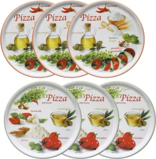 Set van 6 pizzaborden Ø 33,8 cm