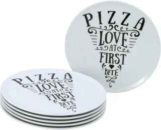 Set van 6 porseleinen pizza borden
