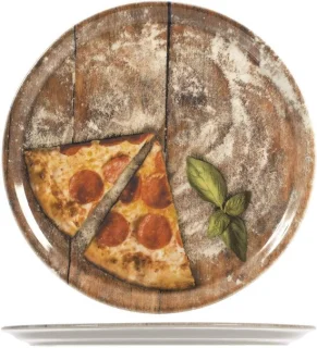 Set van 6 porseleinen pizza borden 33 cm