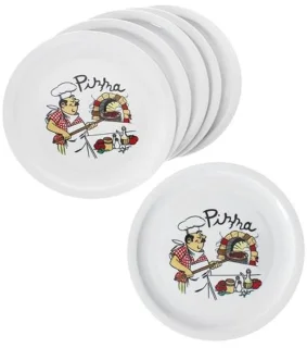 Set van 6 porseleinen pizzaborden Ø 30,5 cm