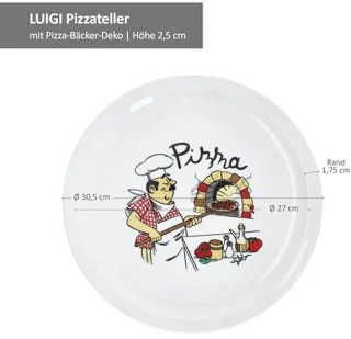 Set van 6 porseleinen pizzaborden Ø 30,5 cm