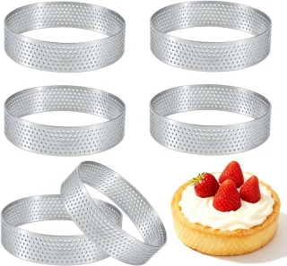 De Set van 6 roestvrijstalen tartelette-vormpjes Ø 8 cm in één oogopslag