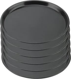 Set van 6 ronde pizzatrays 25 cm
