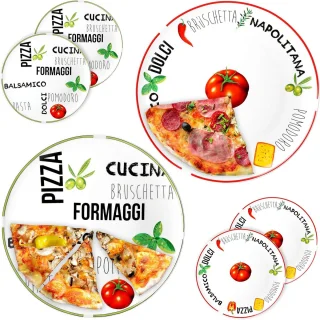 Set van 6 witte pizzaborden Ø31 cm