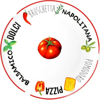 Set van 6 witte pizzaborden Ø31 cm