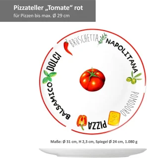 Set van 6 witte pizzaborden Ø31 cm