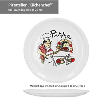 Set van 6 XL Porseleinen Pizzaborden