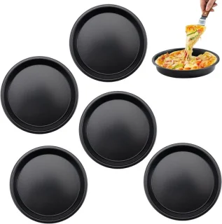 Set van 8 Mini Pizza Bakplaten Ø16 cm – Koolstofstaal