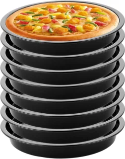 Set van 8 ronde pizza- en taartplaten 18 cm