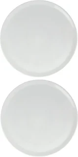 Set witte platte pizzaborden