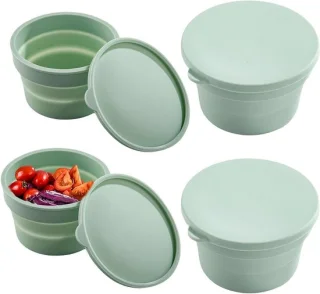 Siliconen deegcontainers - 4 stuks - groen