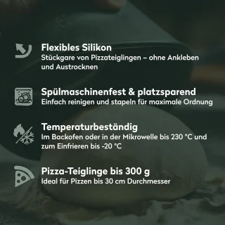 Siliconen deegdozen voor pizza, 6-delig