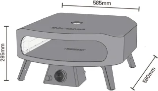 SnelShoppen - 17" classic pizzaoven gas 30mbar met cordierite pizzasteen