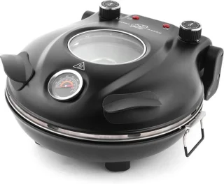 SnelShoppen indoor elektrische pizza oven met keramische steen, zwart