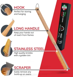 SnelShoppen pizzaoven met pizzasteen en steenborstel 26 inch