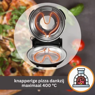 Sommertal PizzaProfi Elektrische Pizzaoven 39cm of 32cm met 5-delige set
