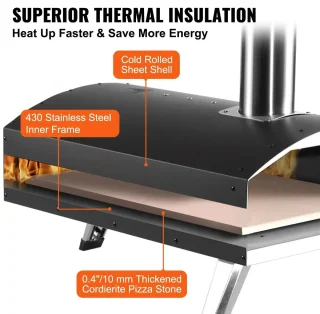 Stemily Pizza Oven RVS Opvouwbaar 54x41x69cm