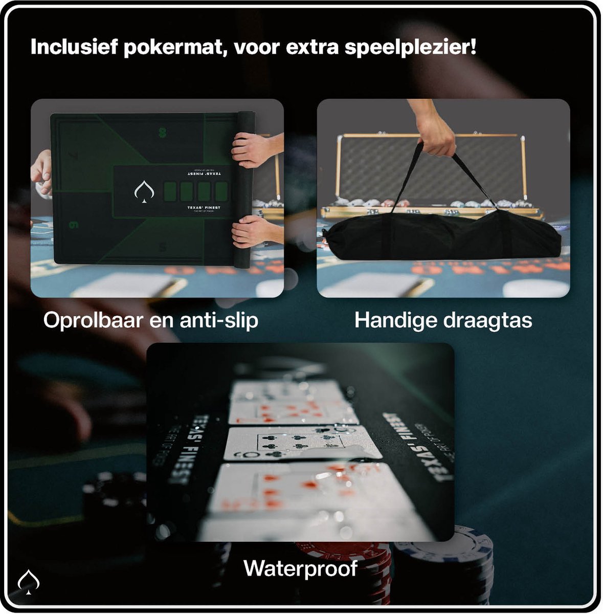Texas' Finest Kaartschudmachine inclusief Pokermat en Speelkaarten