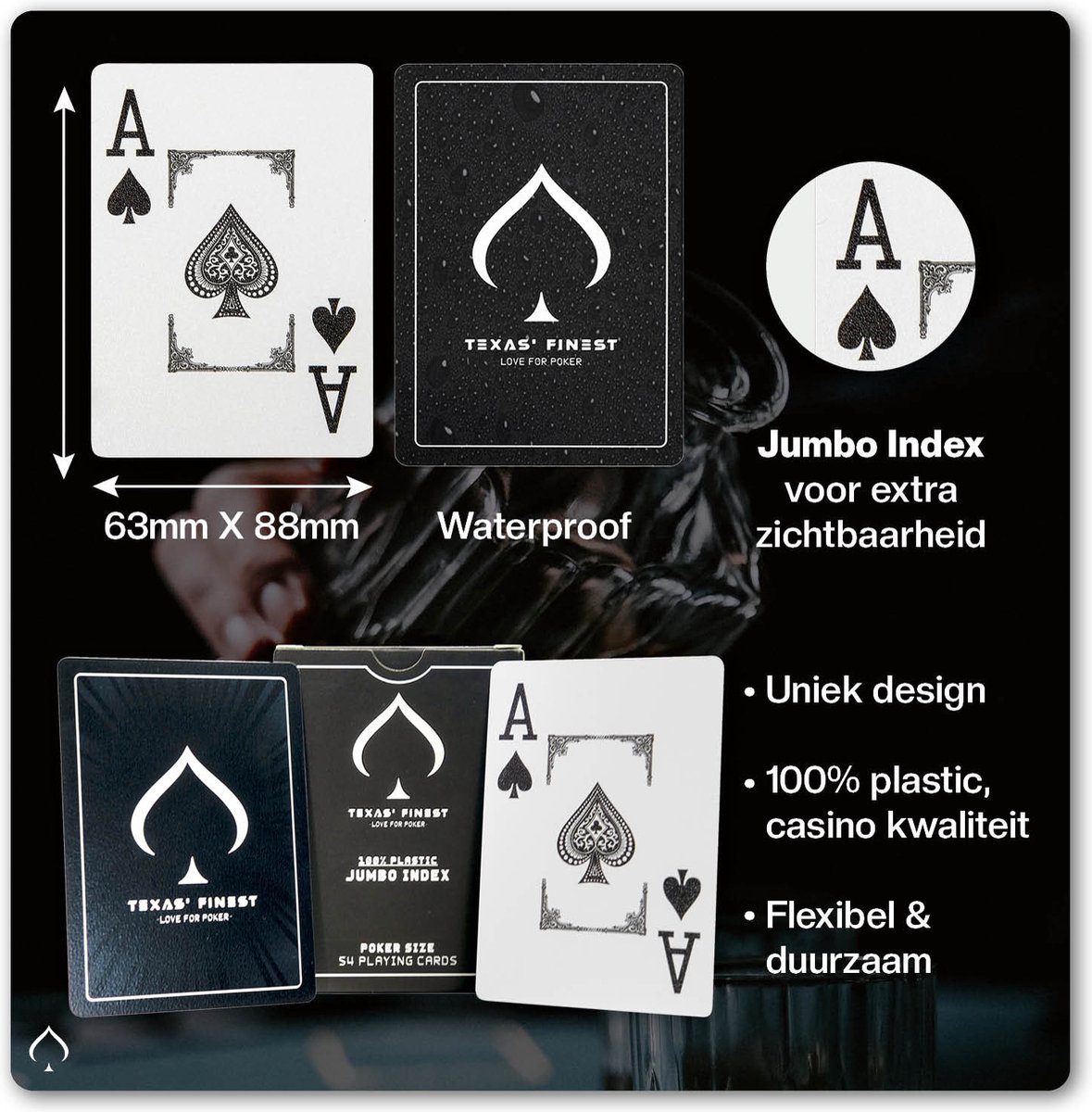 Texas' Finest Kaartschudmachine inclusief Pokermat en Speelkaarten