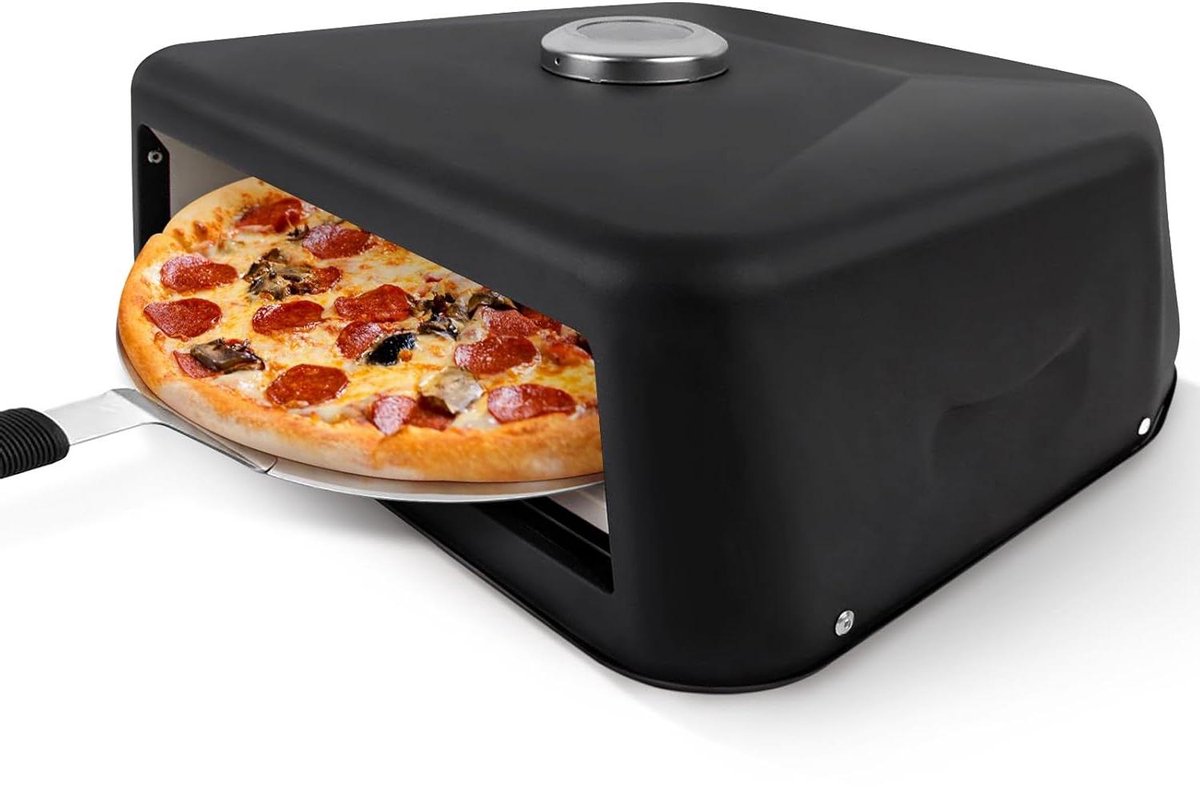 De Top Pizza Maker Draagbare Pizzaoven Grill Zwart in één oogopslag