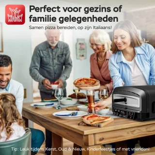 TurboTronic PO14 Elektrische Pizza Oven Zwart