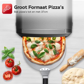 TurboTronic PO14 Elektrische Pizza Oven Zwart