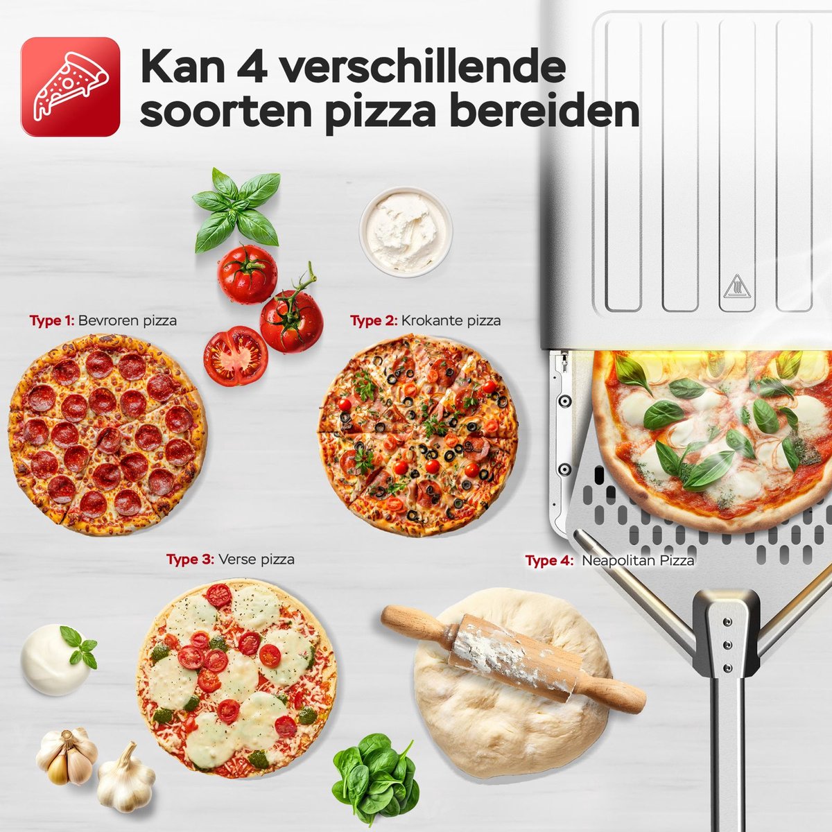 TurboTronic PO15 Elektrische Pizza Oven Zwart
