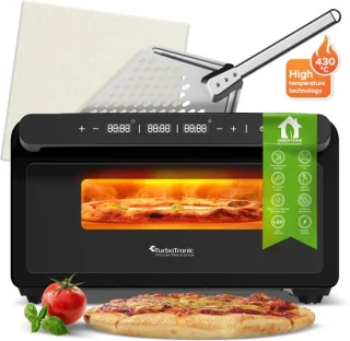 TurboTronic PO15 Elektrische Pizza Oven Zwart