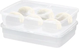 Universeel Set van 2 Pizza Deeghouders - Transparante Opbergdozen
