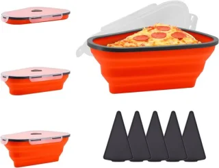 Universeel Siliconen Pizzaopslagcontainer Set – Opbergcontainer + 100 Bakpapiervellen