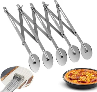 Verstelbare 5-wiel pizzasnijder RVS